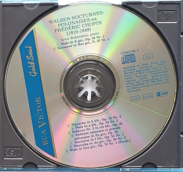 Arthur Rubinstein : Chopin:  Walsen - Nocturnes - Polonaises E.A. (3xCD, Comp)