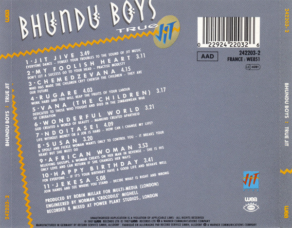 Bhundu Boys : True Jit (CD, Album)