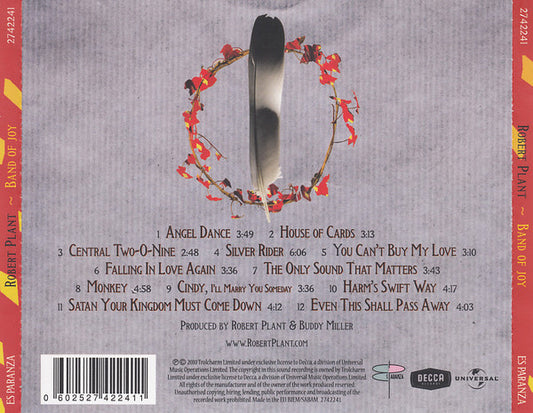 Robert Plant : Band Of Joy (CD, Album)
