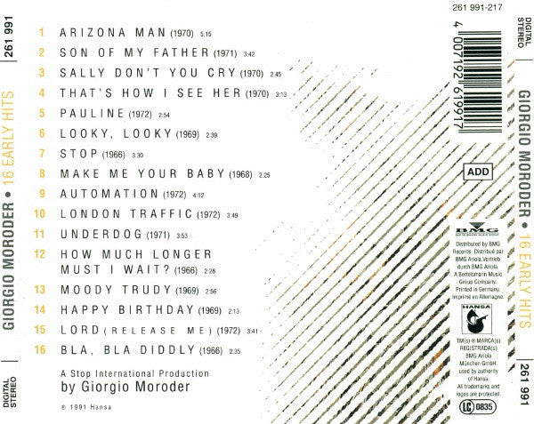 Giorgio Moroder : 16 Early Hits (CD, Comp)