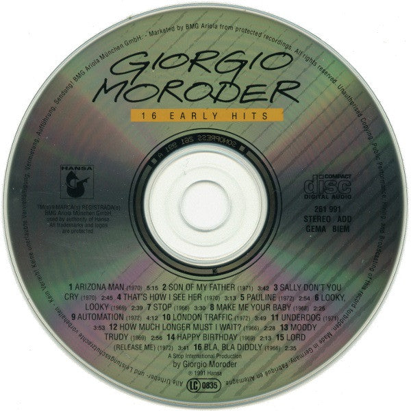 Giorgio Moroder : 16 Early Hits (CD, Comp)