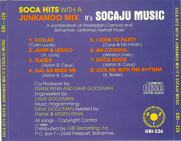 Unknown Artist : Soca Hits With A Junkanoo Mix, It's Socaju Music (CD, Comp)