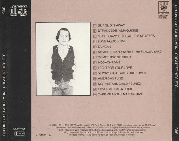 Paul Simon : Greatest Hits, Etc. (CD, Comp)