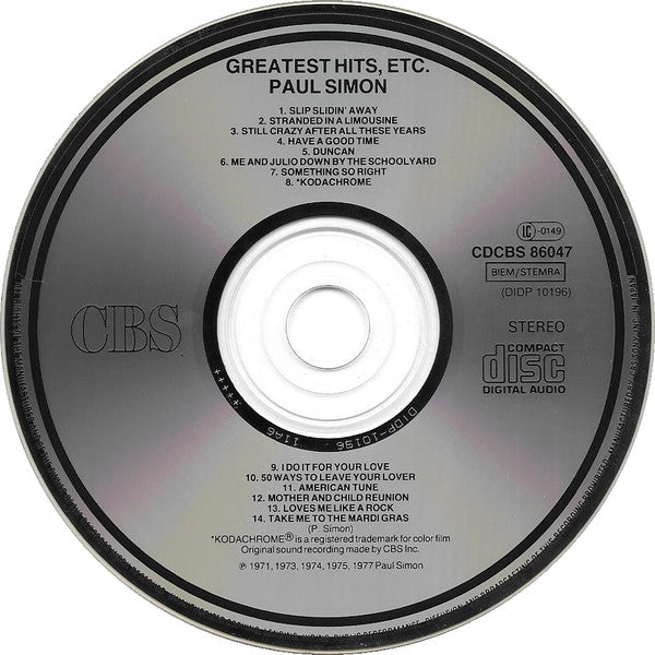 Paul Simon : Greatest Hits, Etc. (CD, Comp, RE)