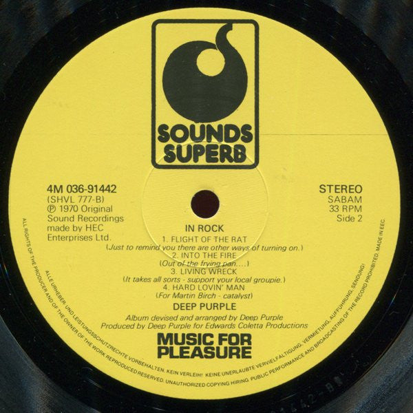 Deep Purple : In Rock (LP, Album, RE)