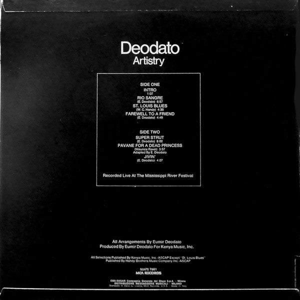 Eumir Deodato : Artistry (LP, Album)