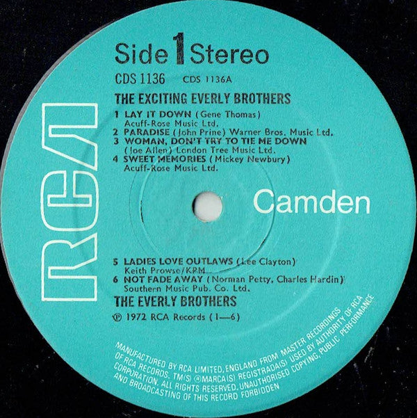 Everly Brothers : The Exciting Everly Brothers (LP, Album, RE)