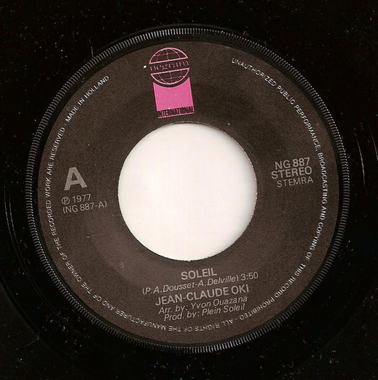 Jean-Claude Oki : Soleil (7", Single, RE)