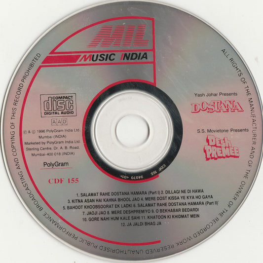 Laxmikant-Pyarelal, Anand Bakshi : Dostana / Desh Premee (CD, Comp)