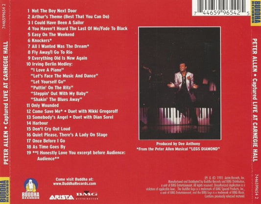 Peter Allen : Captured Live At Carnegie Hall (CD, Album, RE, RM)