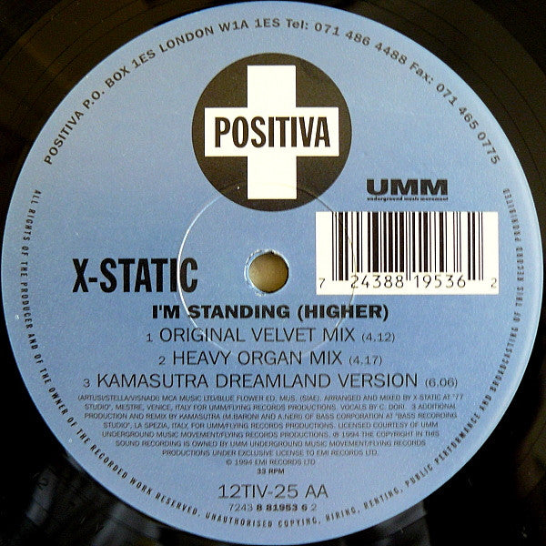 X-Static : I'm Standing (Higher) (12")