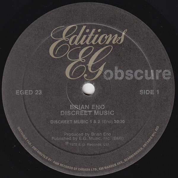 Brian Eno : Discreet Music (LP, Album, RE)