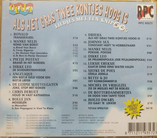 Various : Als Het Gras Twee Kontjes Hoog Is - Liedjes Met Een Knipoog (CD, Comp)