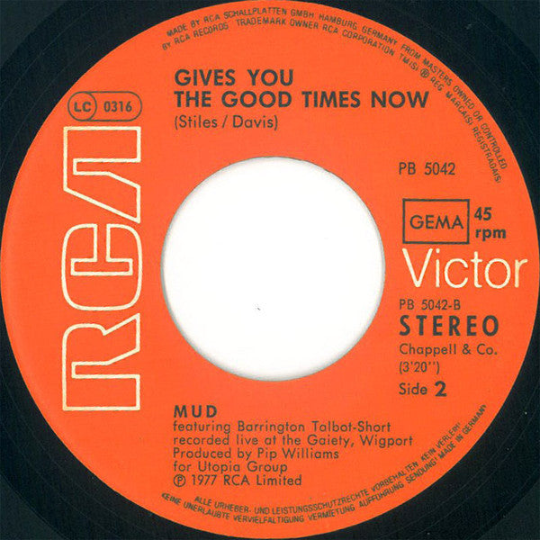 Mud : Just Try (A Little Tenderness) (7", Single)