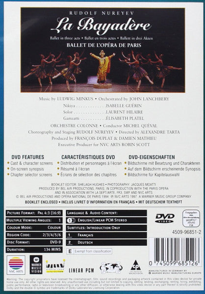 Rudolf Nureyev, Ballet De L'Opera De Paris* : La Bayadère (DVD, PAL)