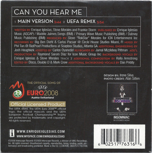Enrique Iglesias : Can You Hear Me (CD, Single)