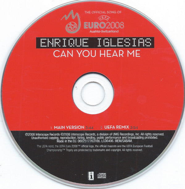 Enrique Iglesias : Can You Hear Me (CD, Single)