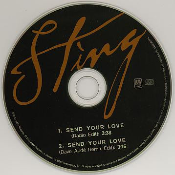 Sting : Send Your Love (CD, Single, Promo)