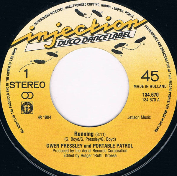 Gwen Pressley and Portable Patrol : Running (7")