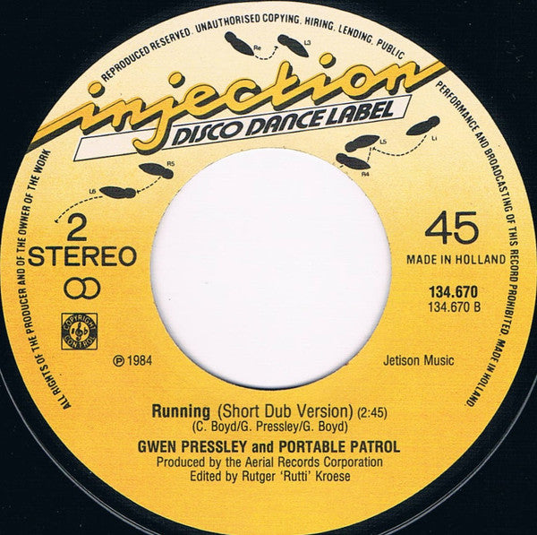 Gwen Pressley and Portable Patrol : Running (7")