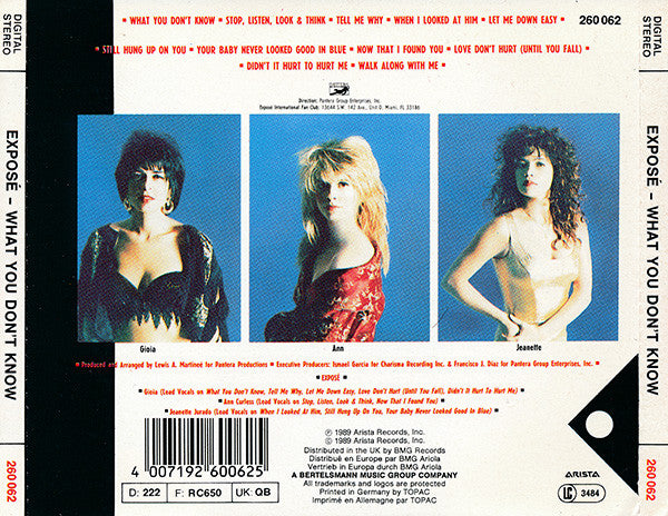 Exposé : What You Don't Know (CD, Album)