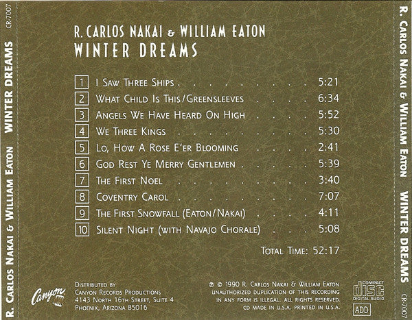 R. Carlos Nakai & William Eaton : Winter Dreams For Christmas (CD, Album)