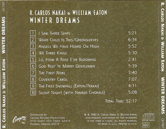 R. Carlos Nakai & William Eaton : Winter Dreams For Christmas (CD, Album)