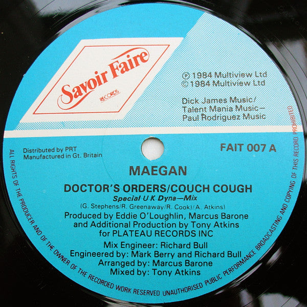 Maegan : Doctor's Orders/Couch Cough (12", Single)