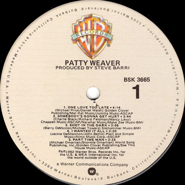 Patty Weaver : Patty Weaver (LP, Album, Win)