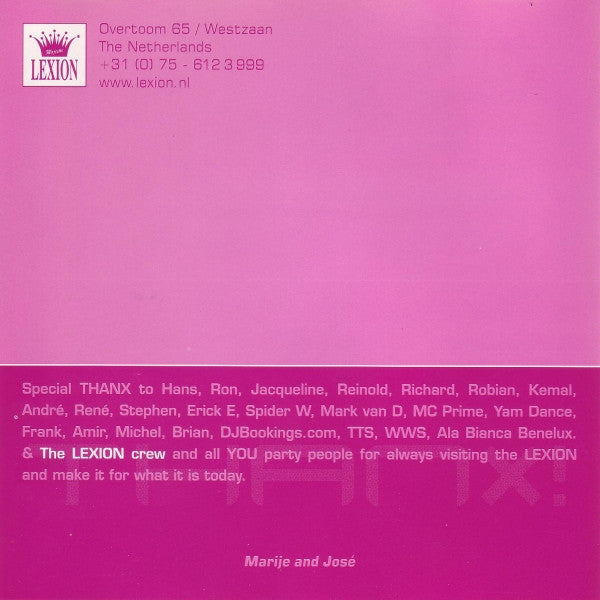 DJ Jose : Lexion - The Second (CD, Comp, P/Mixed)