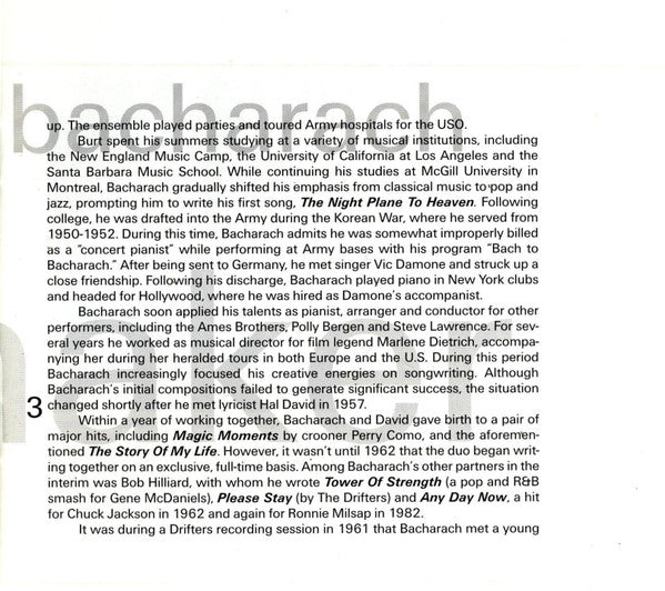 Burt Bacharach : Plays His Hits (CD, Album, RE)