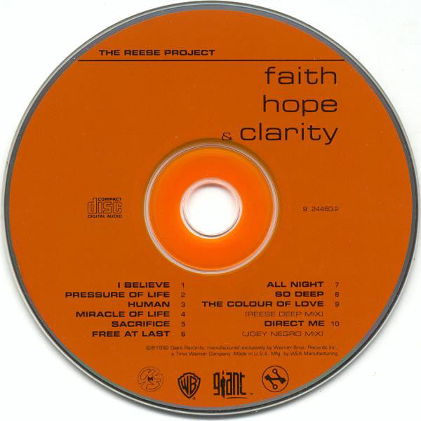 The Reese Project : Faith Hope & Clarity (CD, Album)
