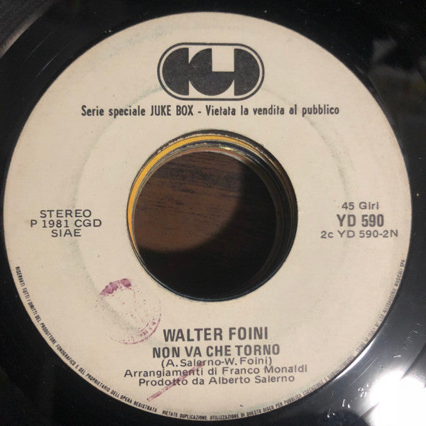 Pooh / Walter Foini : Chi Fermerà La Musica / Non Va Che Torno (7", Jukebox)