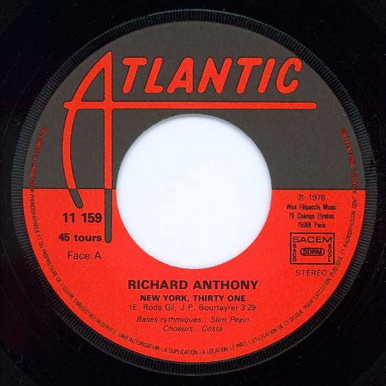 Richard Anthony (2) : New York 31 (7", Single, MPO)
