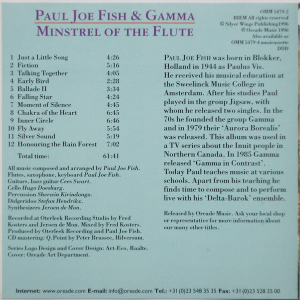 Paul Joe Fish & Gamma (8) : Minstrel Of the Flute (CD, Album)