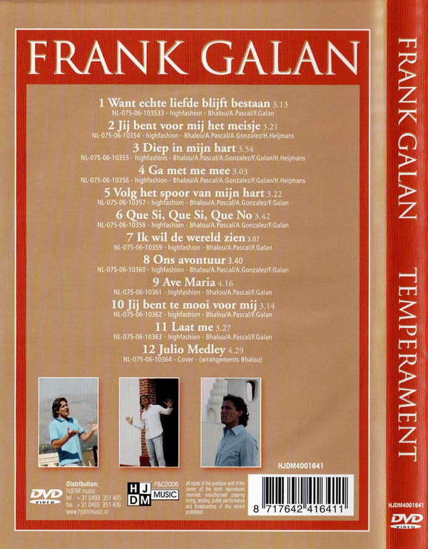 Frank Galan : Temperament (DVD-V, Album)