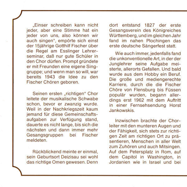 Fischer Chöre : Die Grossen Erfolge (CD, Comp)