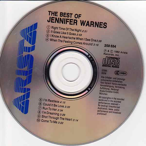 Jennifer Warnes : Best Of Jennifer Warnes (CD, Comp)