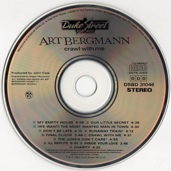 Art Bergmann : Crawl With Me (CD, Album, RP)
