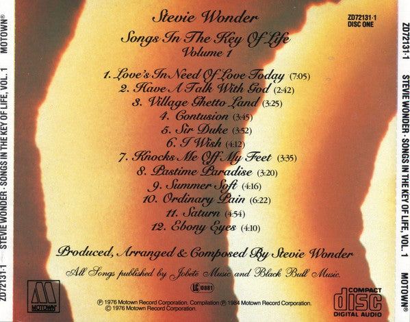 Stevie Wonder : Songs In The Key Of Life (2xCD, Album)