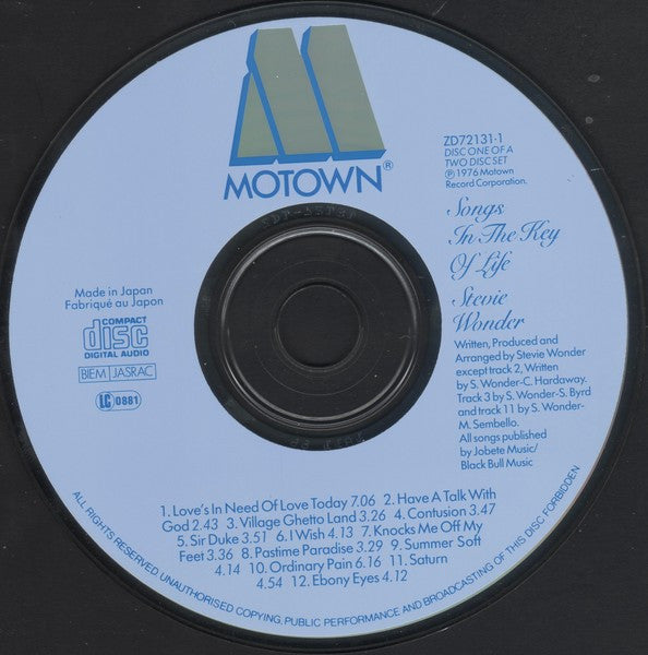 Stevie Wonder : Songs In The Key Of Life (2xCD, Album)