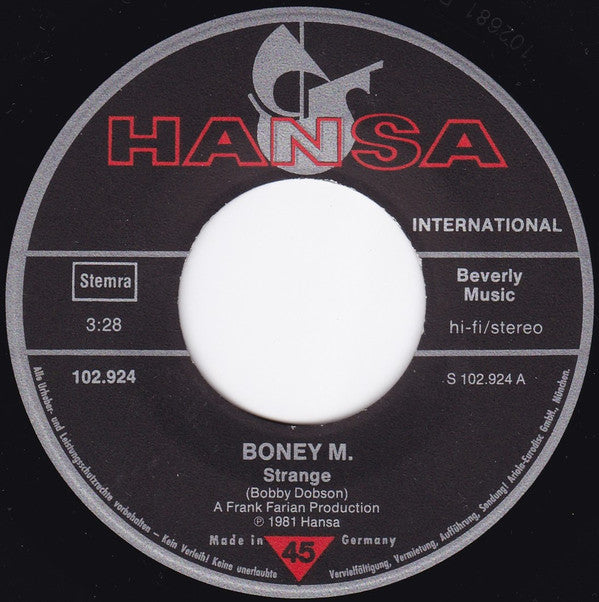 Boney M. : Strange (7")