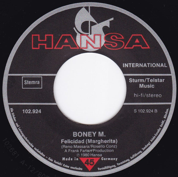 Boney M. : Strange (7")