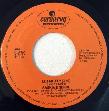 Saskia & Serge : Let Me Fly (7", Single)