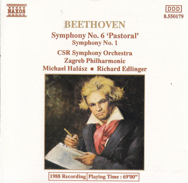 Ludwig Van Beethoven - Slovak Radio Symphony Orchestra, Zagrebačka Filharmonija, Michael Halász, Richard Edlinger : Symphony No. 6 'Pastoral', Symphony No. 1 (CD, Album)