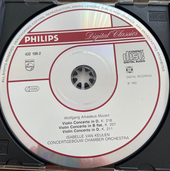 Mozart*, Isabelle van Keulen, Concertgebouw Chamber Orchestra : Violin Concertos = Violinkonzerte No. 1 KV 207, No. 2 KV 211 & No. 4 KV 218 (CD, Album)