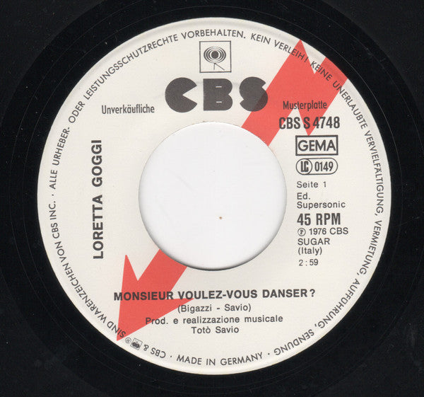 Loretta Goggi : Monsieur Voulez-Vous Danser? (7", Promo)