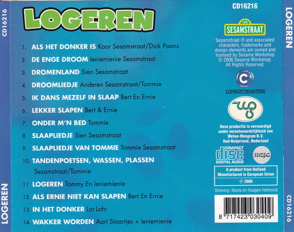 Sesamstraat : Logeren, Als Ernie Niet Kan Slapen (CD, Album, Comp)