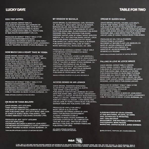 Lucky Daye : Table For Two (12", EP)