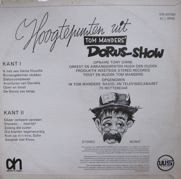 Dorus : Hoogtepunten Uit Tom Manders' Dorus Show (LP, Album)
